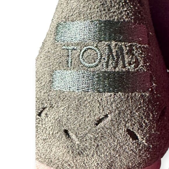 TOMS Women’s Forest Suede Perforated Peep Toe Majorca Ankle Booties Size 8 - Picture 7 of 9